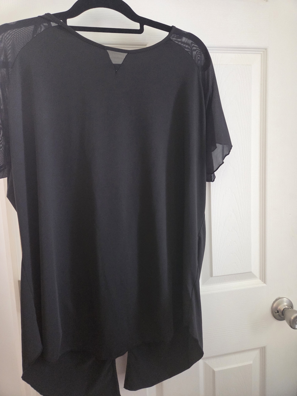 Black Chiffon Overlay Women's Top